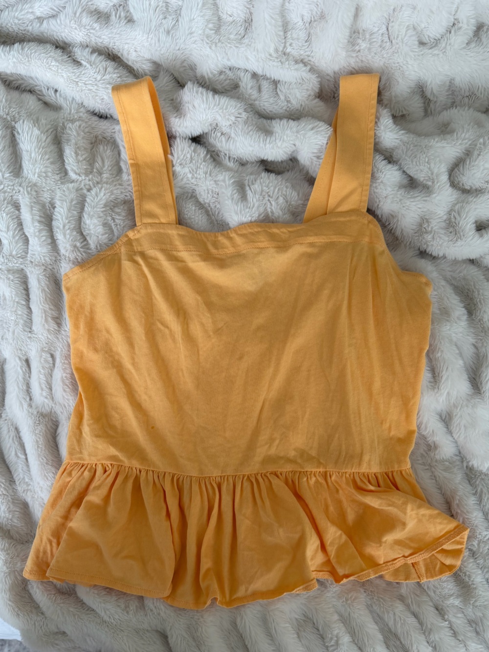 LOFT Sunny Yellow Ruffle Crop Camisole